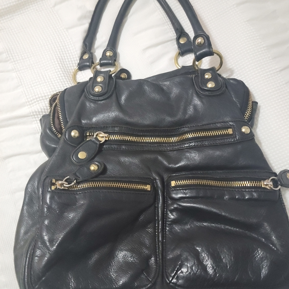 Linea Pelle black leather shoulderbag